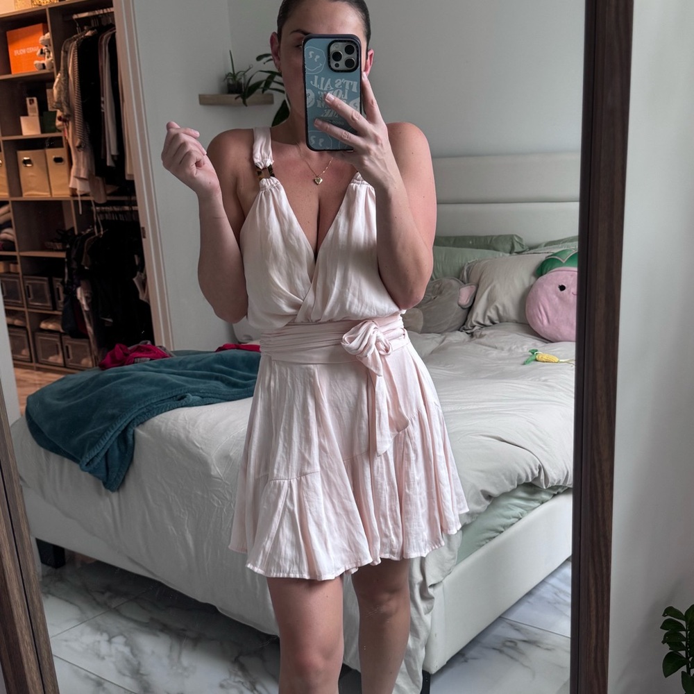 Size XS Baby Pink Free People Two Piece Skirt Set